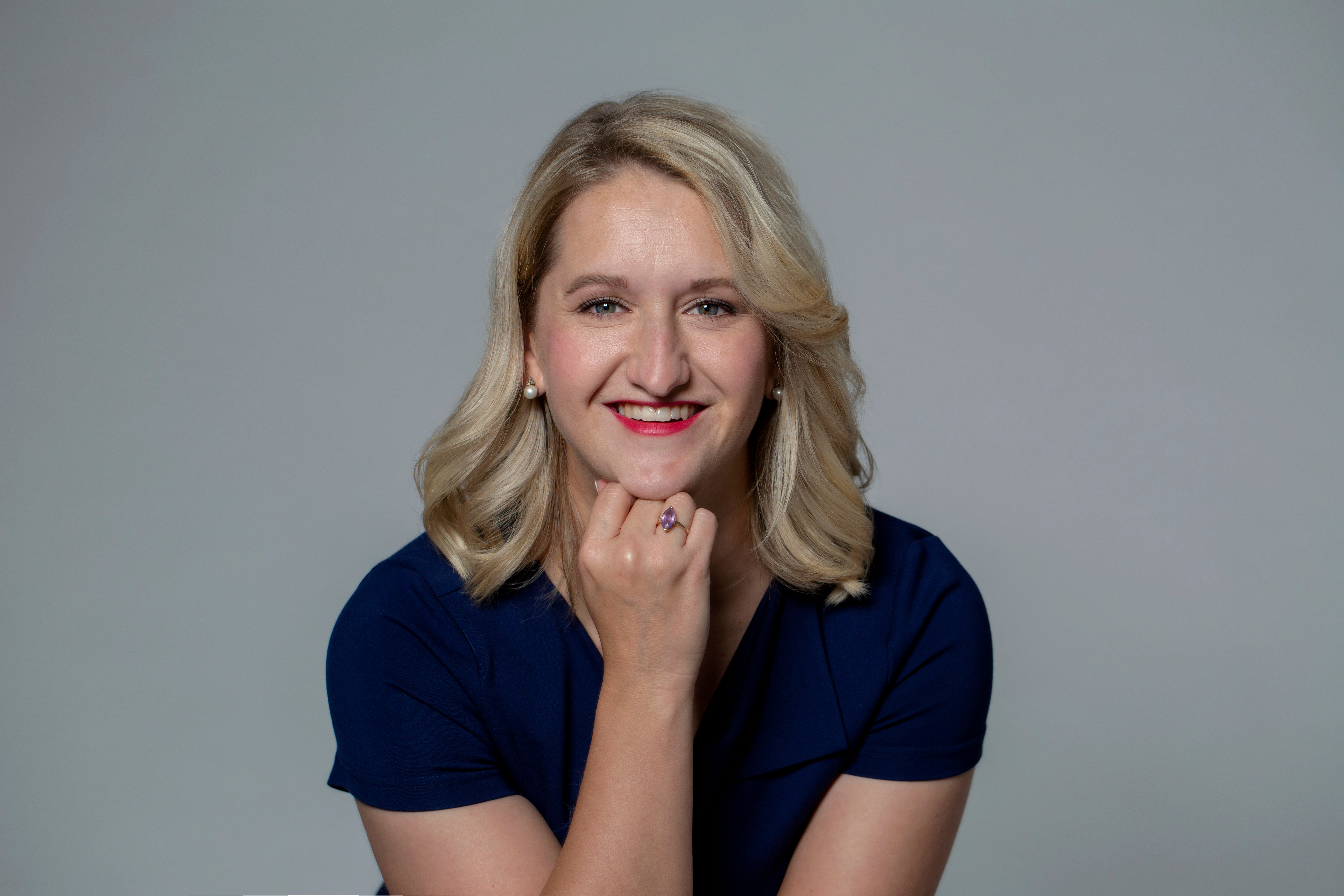 Studio head shot of Jacqueline Sharp